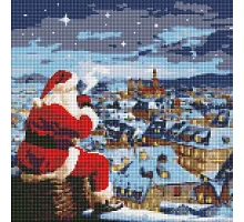 Алмазна мозаїка Різдвяна ніч з голограмними стразами art_selena_ua 40х40 Ідейка (AMO7826)