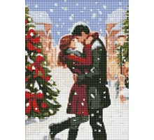 Алмазна мозаїка без підрамника Зимова романтика з голограмними стразами art_selena_ua 30х40 Ідейка (AMC7822)