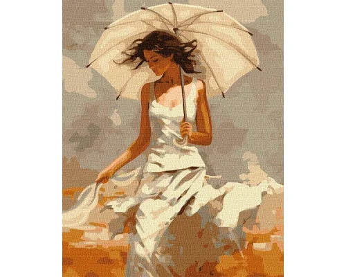 Картина за номерами Дівчина з парасолькою art_selena_ua 40х50 Ідейка (KHO8365)