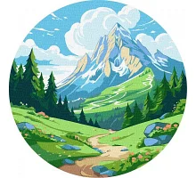 Кругла Картина за номерами Зелена долина art_selena_ua d26 Ідейка (KHO-R1041)
