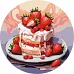 Кругла Картина за номерами Полуничний торт art_selena_ua d39 Ідейка (KHO-R1031)