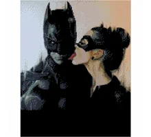 Алмазна картина Бетмен і жінка-кішка розміром 40х50 см Strateg FA40850