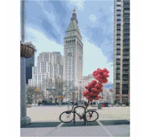 Алмазна картина Припаркований велосипед із кульками розміром 40х50 см Strateg FA40845