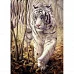 Алмазна мозаїка Білий тигр без підрамника розміром 30х40 см Strateg (GD86104)
