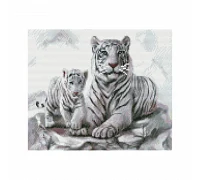 Алмазна мозаїка Білі тигри 30х40 см Strateg HX011