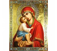 Алмазна мозаїка Донська ікона Божої Матері без підрамника розміром 40х50 см Strateg (GC70476)