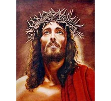 Алмазна мозаїка Ісус із терновою короною без підрамника розміром 40х50 см Strateg (JSFH85895)