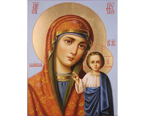Алмазна мозаїка Казанська Ікона Божої Матері без підрамника розміром 40х50 см Strateg (JSFH85888)