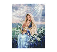 Алмазна мозаїка Марія з Ісусом у ліліях 30х40 см Strateg HX047