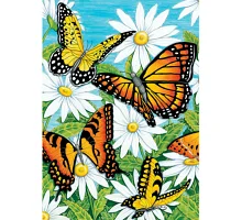 Алмазна мозаїка Метелики в ромашках без підрамника розміром 30х40 см Strateg (GD86103)