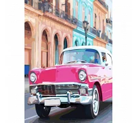 Алмазна мозаїка Рожеве авто Гавани без підрамника розміром 30х40 см Strateg (GD86110)