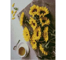 Алмазна мозаїка Соняшники до кави 30х40 см Strateg HX060