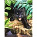 Алмазна мозаїка Чорний леопард без підрамника розміром 30х40 см Strateg (JSDF72776)