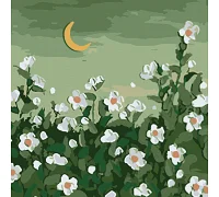 Картина за номерами Місяць у квітах розміром 20х20 см Strateg (HH5116)