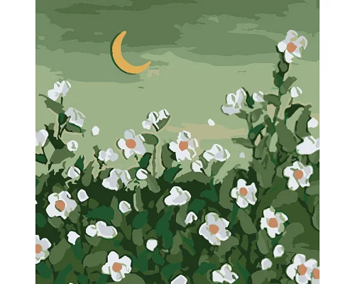 Картина за номерами Місяць у квітах розміром 20х20 см Strateg (HH5116)