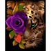 Картина за номерами Леопард з трояндою на чорному фоні розміром 40х50 см Strateg (AH1002)