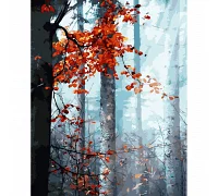 Картина за номерами Помаранчевий ліс з лаком та з рівнем розміром 40х50 см Strateg (GS1346)