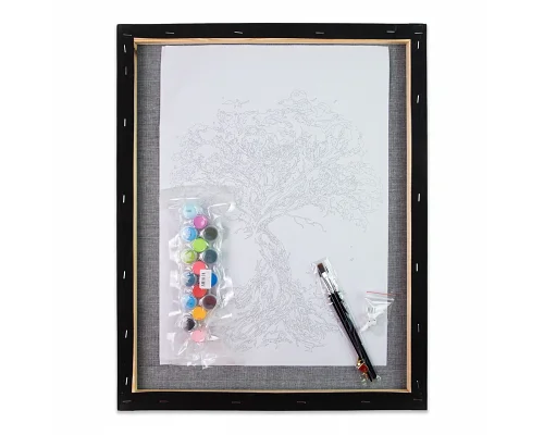 Картина за номерами Райдужне дерево на чорному фоні розміром 40х50 см Strateg (AH1014)