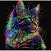 Картина за номерами Яскраве кошеня на чорному фоні розміром 40х40 см Strateg (AV4040-11)