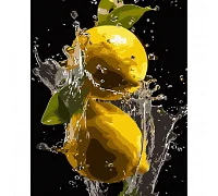 Картина за номерами Яскраві лимони на чорному фоні розміром 40х50 см Strateg (AH1008)