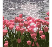 Картина за номерами Тюльпани на схилі розміром 20х20 см Strateg (HH5100)