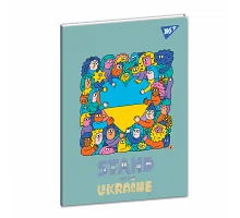 Зошит для записів А5 70 арк пласт обкл Stand with Ukraine клітинка YES (681859)