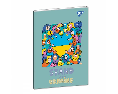 Зошит для записів А5 70 арк пласт обкл Stand with Ukraine клітинка YES (681859)