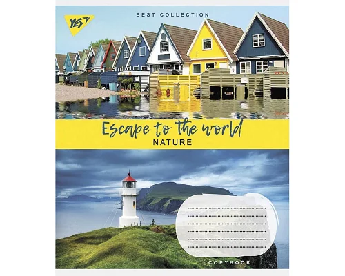 Зошит шкільний Escape to the world 96 аркушів лінія YES (766770)
