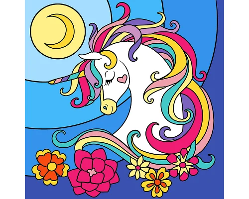 Картина по номерам Магичный Единорог 25*25 см неоновые краски Santi (954601)