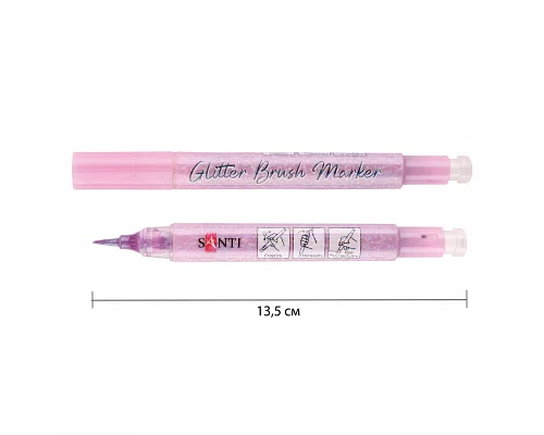 Маркер акварельный Glitter Brush кисть 18 светло-розовый Santi (390767)