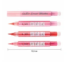 Набір маркерів акварельних Glitter Brush відтінки червоного 3 шт/уп. Santi (390768)