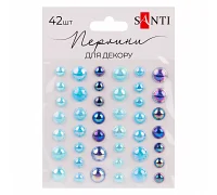 Стрази самоклеючі Beads блакитні 42 шт Santi (743005)