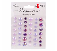 Стразы самоклеющиеся Beads лиловые 42 шт Santi (743006)