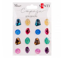 Стразы самоклеющиеся Diamonds разноцветные 16 шт Santi (743021)