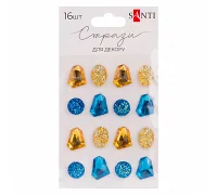 Стрази самоклеючі Diamonds сині жовті 16 шт Santi (743022)