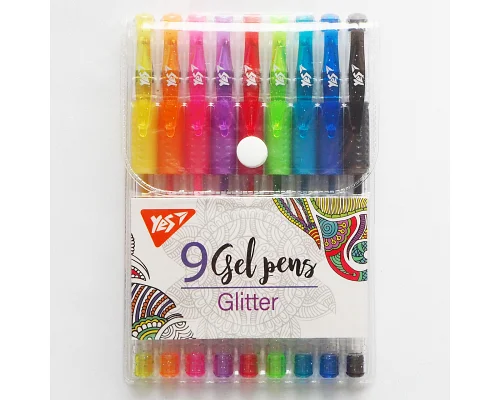 Набір гелевих ручок Glitter 9 штук YES (420431)