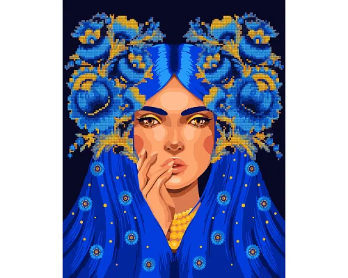 Картина по номерам с алмазной мозаикой Украинская красавица 40*50 см ©pollypop92 Santi (954691)