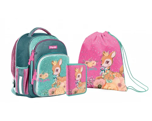 Шкільний набір Рюкзак + пенал + сумка 1 Вересня S-106 Collection Forest princesses 1 Вересня (558838)