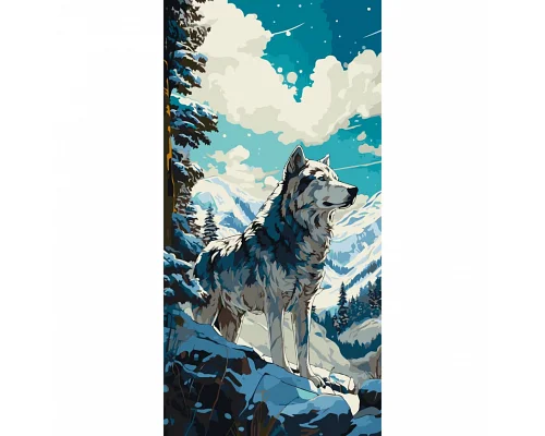 Картина за номерами Аляска с волком в горах 40х80 см АРТ-КРАФТ (11533-AC)