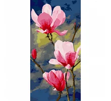 Картина за номерами Розовая манголия 40х80 см АРТ-КРАФТ (13046-AC)