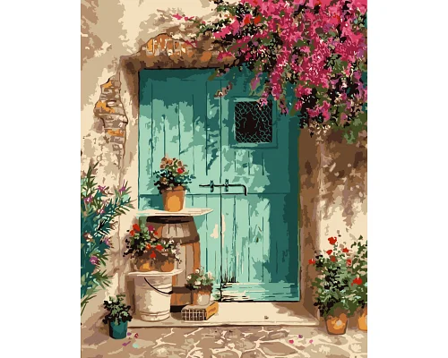 Картина за номерами Двері в оточенні квітів 40*50 см Origami (LW199)