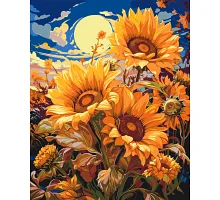 Картина за номерами Яскраві соняшники під місяцем 40*50 см Орігамі (LW04070)