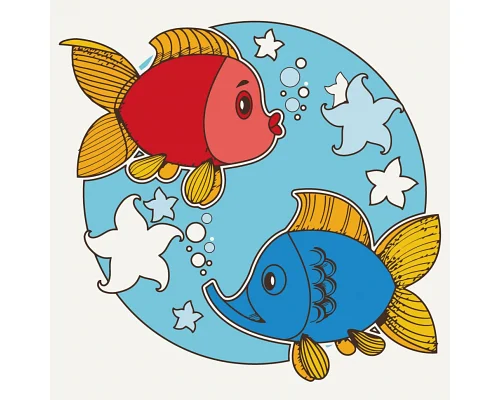 Картина за номерами Кольорові рибки 30х30 см АРТ-КРАФТ (15036-AC)