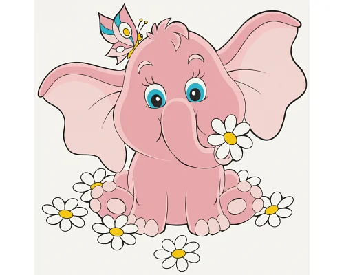 Картина за номерами Рожеве слоненя 30х30 см АРТ-КРАФТ (15035-AC)