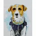Картина за номерами Акварельний пес Патрон з лаком та рівнем розміром 40х50 см Strateg (SY6938)