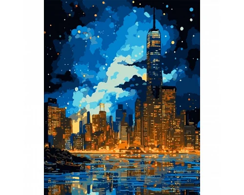 Картина за номерами  Ночной город с металлизированными красками 40*50 см SANTI (954745)