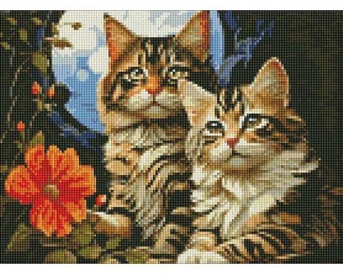 Алмазна мозаїка Чарівні котики art_selena_ua 30х40 Ідейка (AMO7853)
