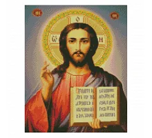 Алмазна мозаїка Strateg Ікона Ісус Христос 40х50 см Strateg FA40053