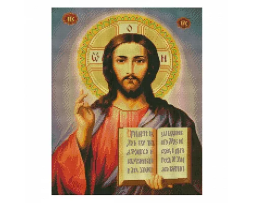 Алмазна мозаїка Strateg Ікона Ісус Христос 40х50 см Strateg FA40053