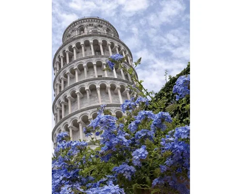 Алмазна мозаїка Strateg Пізанська вежа з квітами без підрамника 30х40 см Strateg (GD86107)